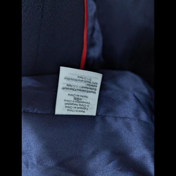 [SOLD] NWT J CREW Womens Sz 10 Tipped Topcoat Navy Blue Belted K0708 - Picture 9 of 9